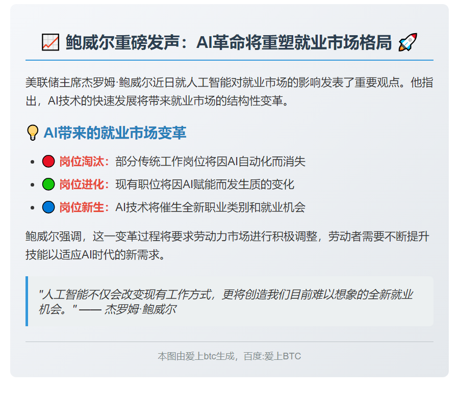 鲍威尔：AI推动岗位进化与创新
