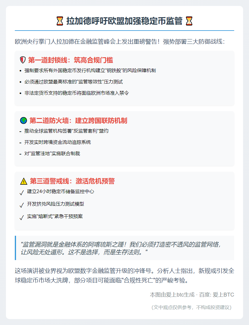 拉加德呼吁欧盟加强稳定币监管