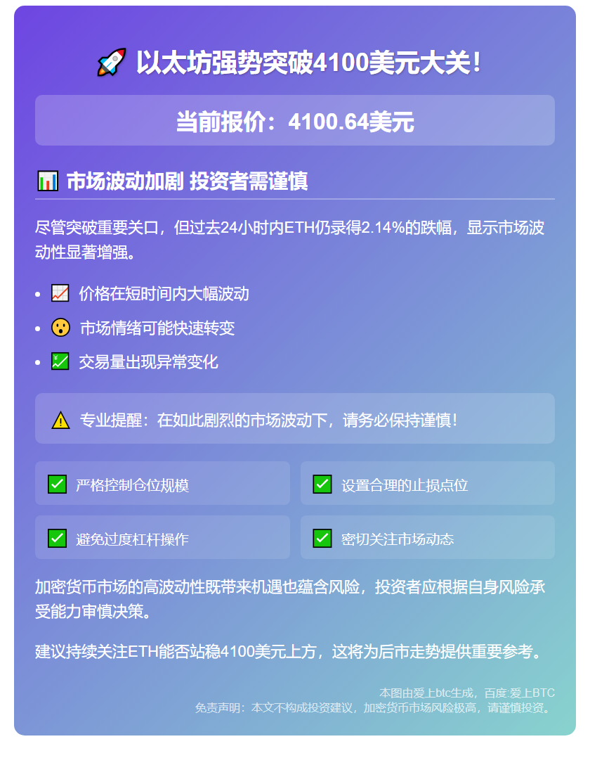 ETH破4100美元