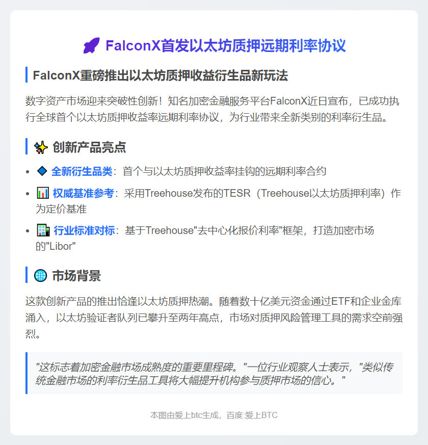 FalconX首发以太坊质押远期利率协议