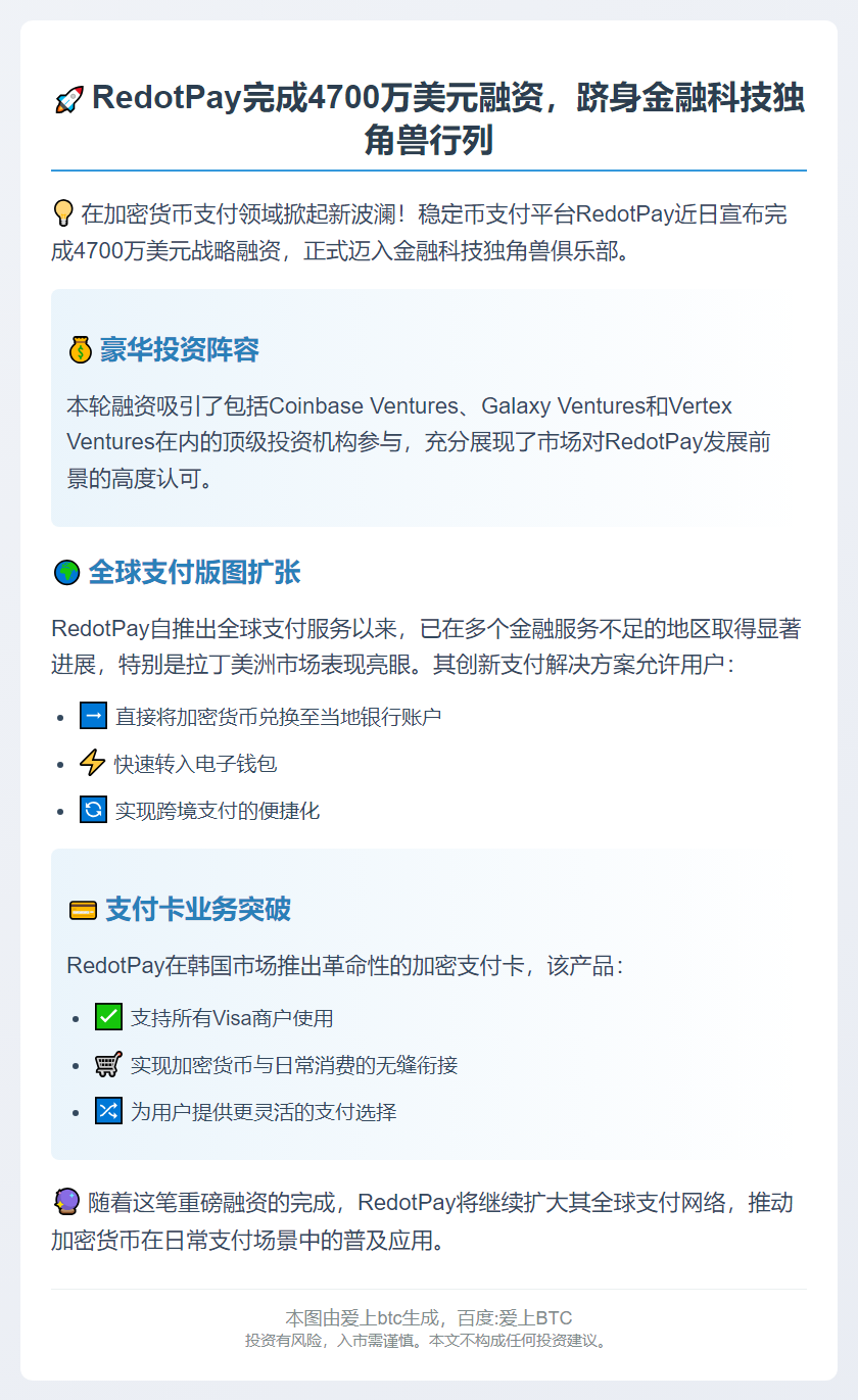 RedotPay获4700万美元融资