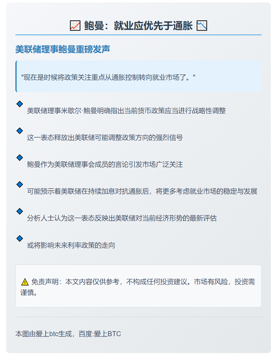 鲍曼：就业应优先于通胀