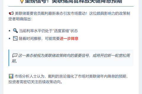 美联储戴利：或需进一步降息
