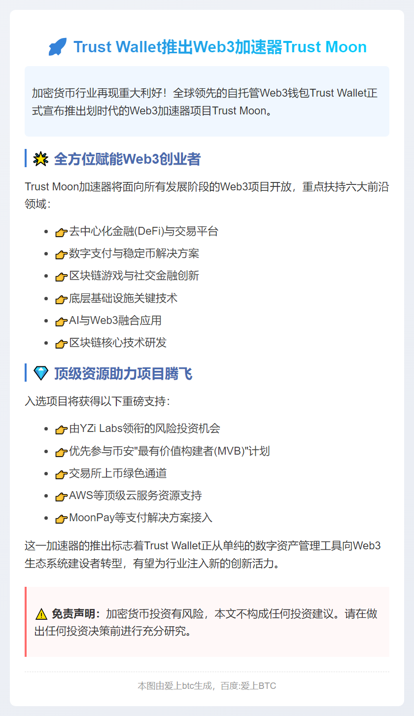 Trust Wallet推出Web3加速器Trust Moon