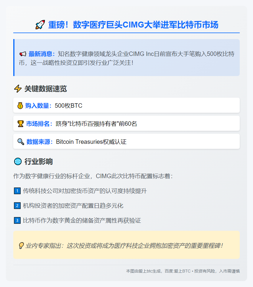 CIMG斥资购入500枚比特币