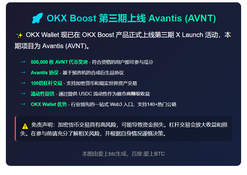 OKX Boost 第三期上线 Avantis (AVNT)