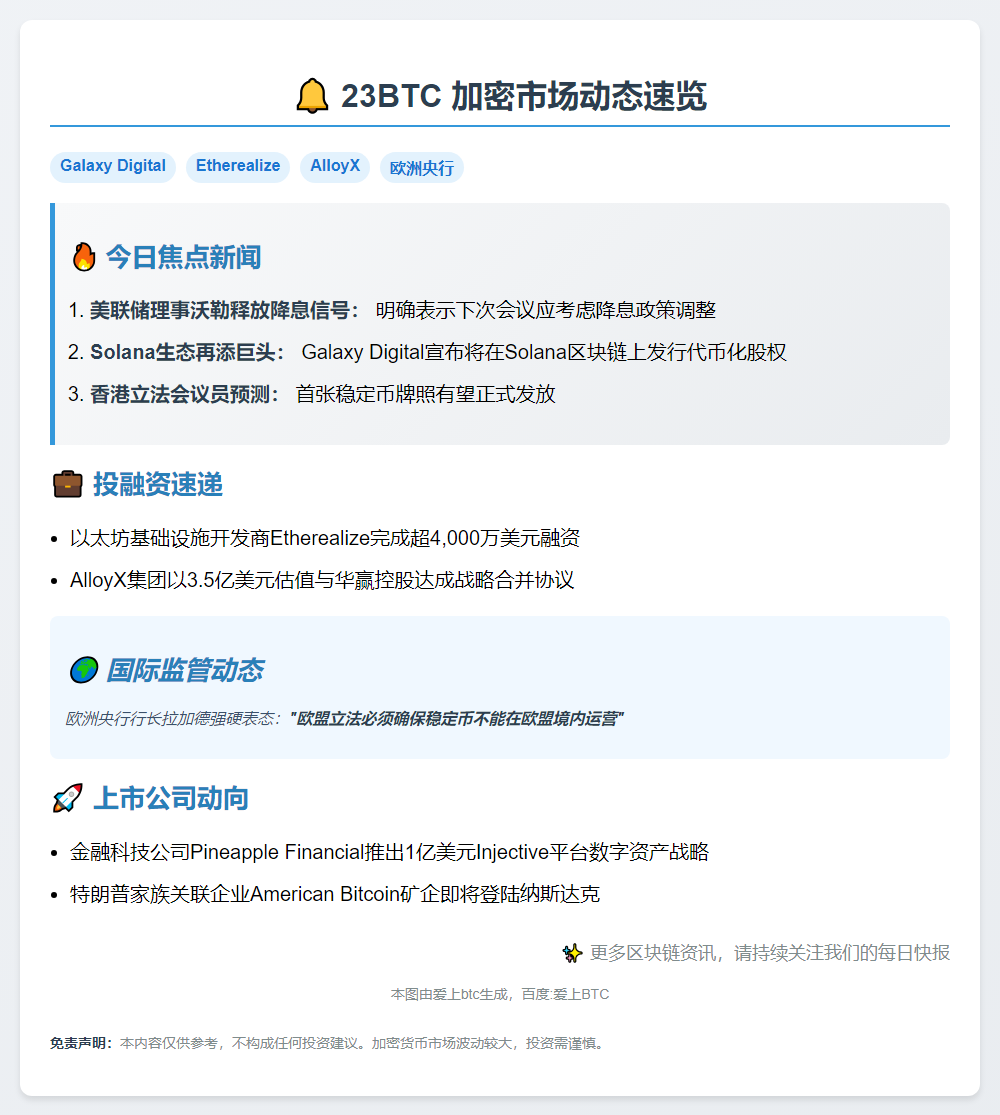 23btc晚报 | 9月3日三大要闻