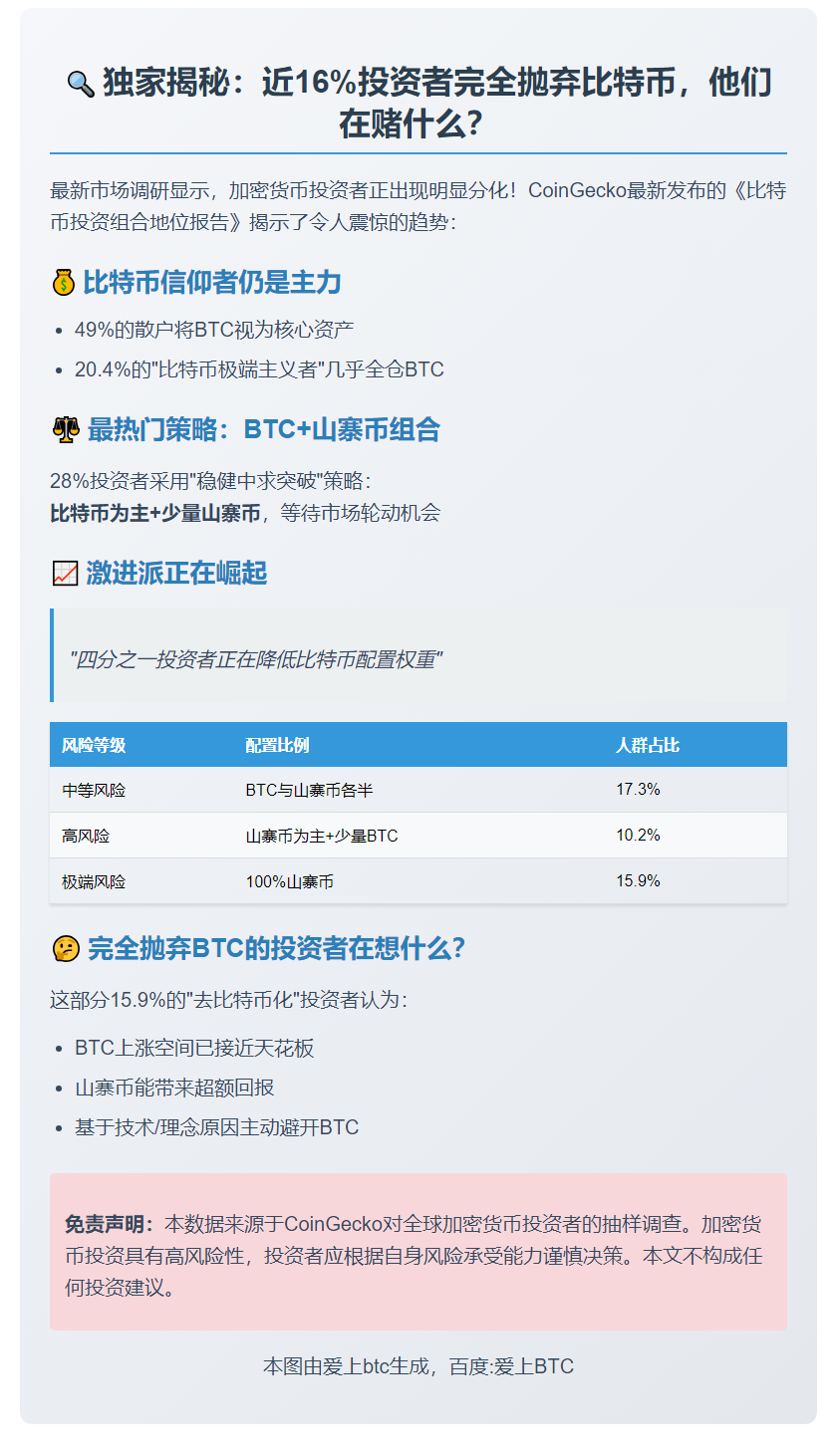 15.9%用户仅买山寨币，看空比特币