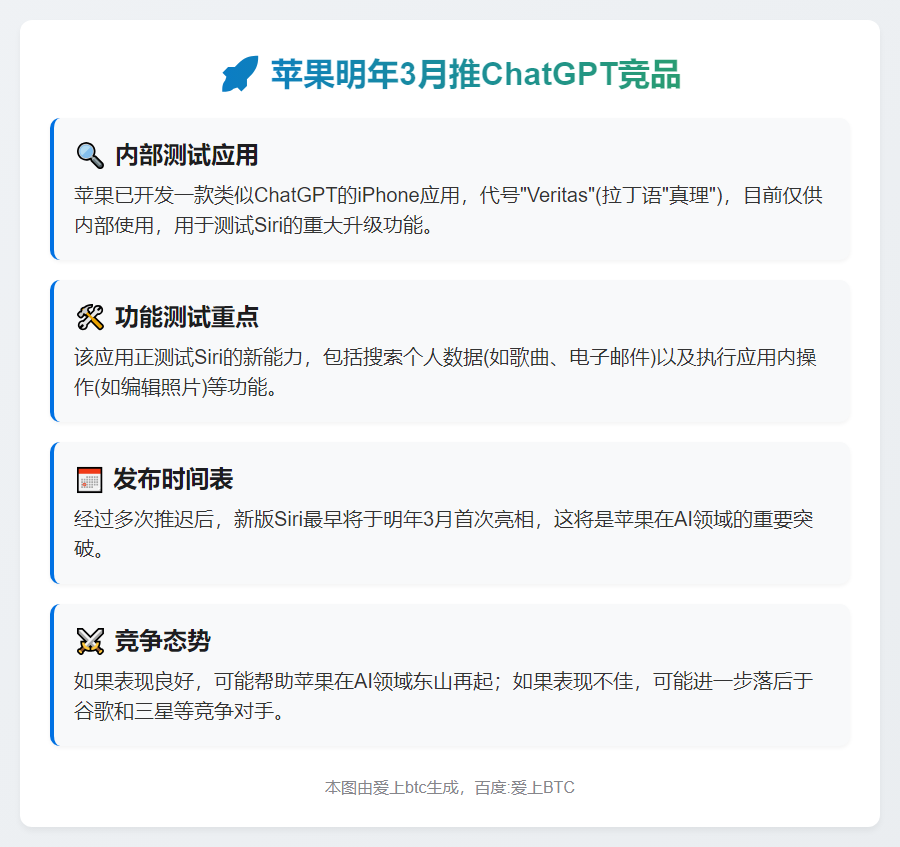 苹果明年3月推ChatGPT竞品