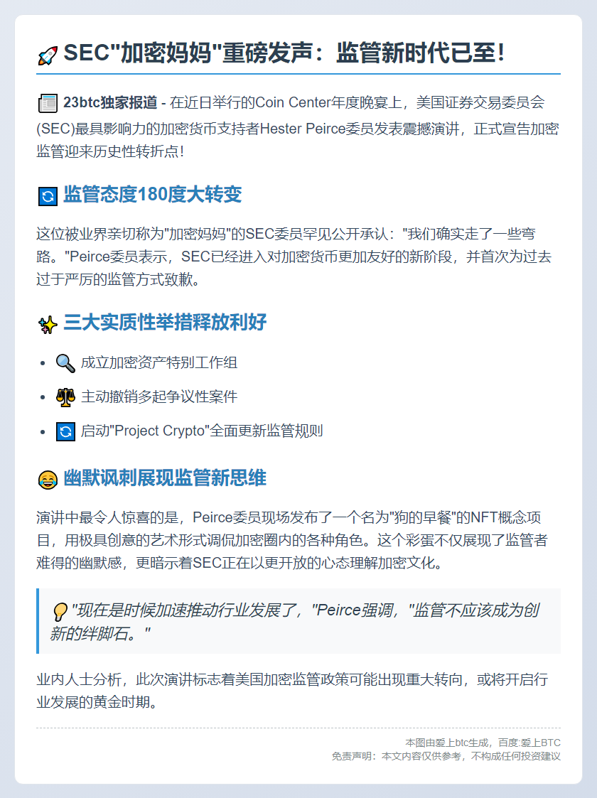 SEC委员呼吁加速加密监管改革