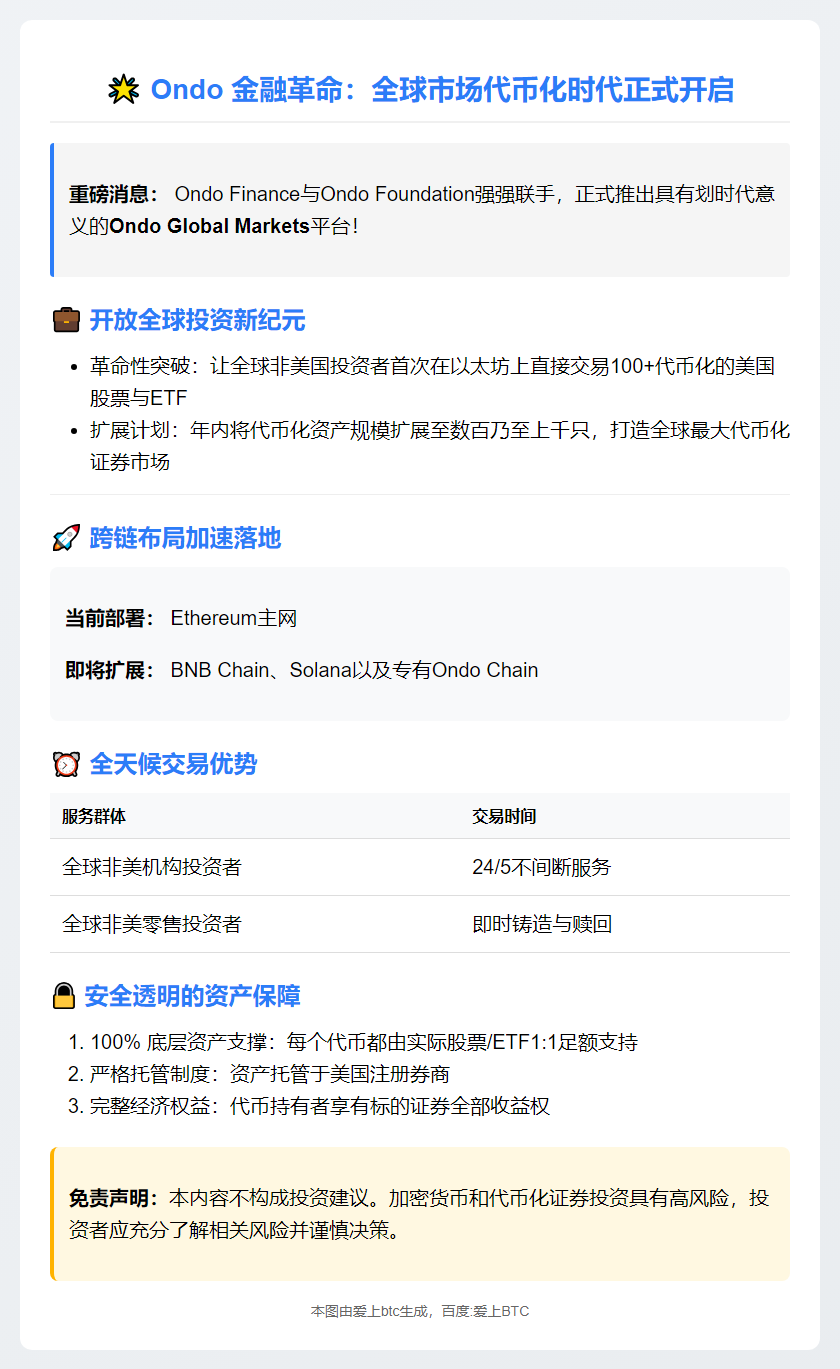 Ondo Finance 推出 Ondo Global Markets