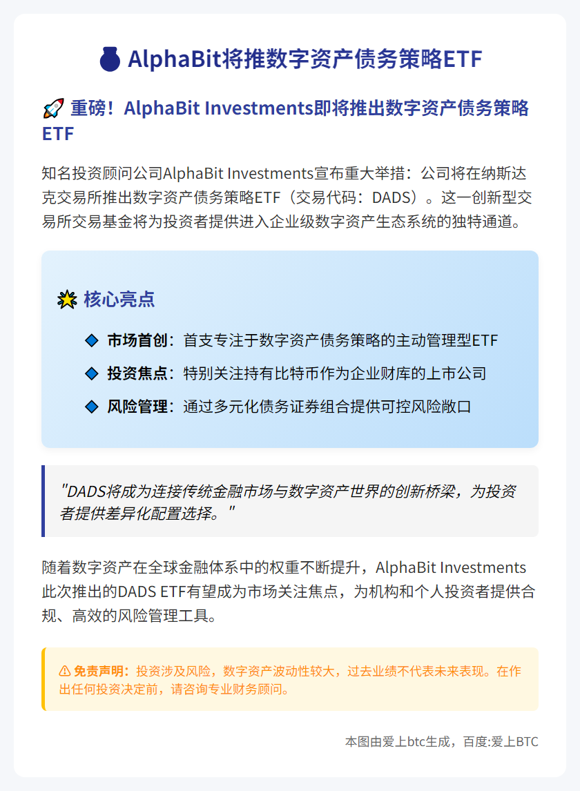 AlphaBit将推数字资产债务策略ETF