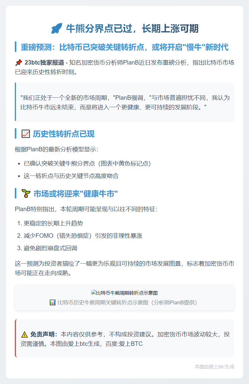 牛熊分界点已过，长期上涨可期