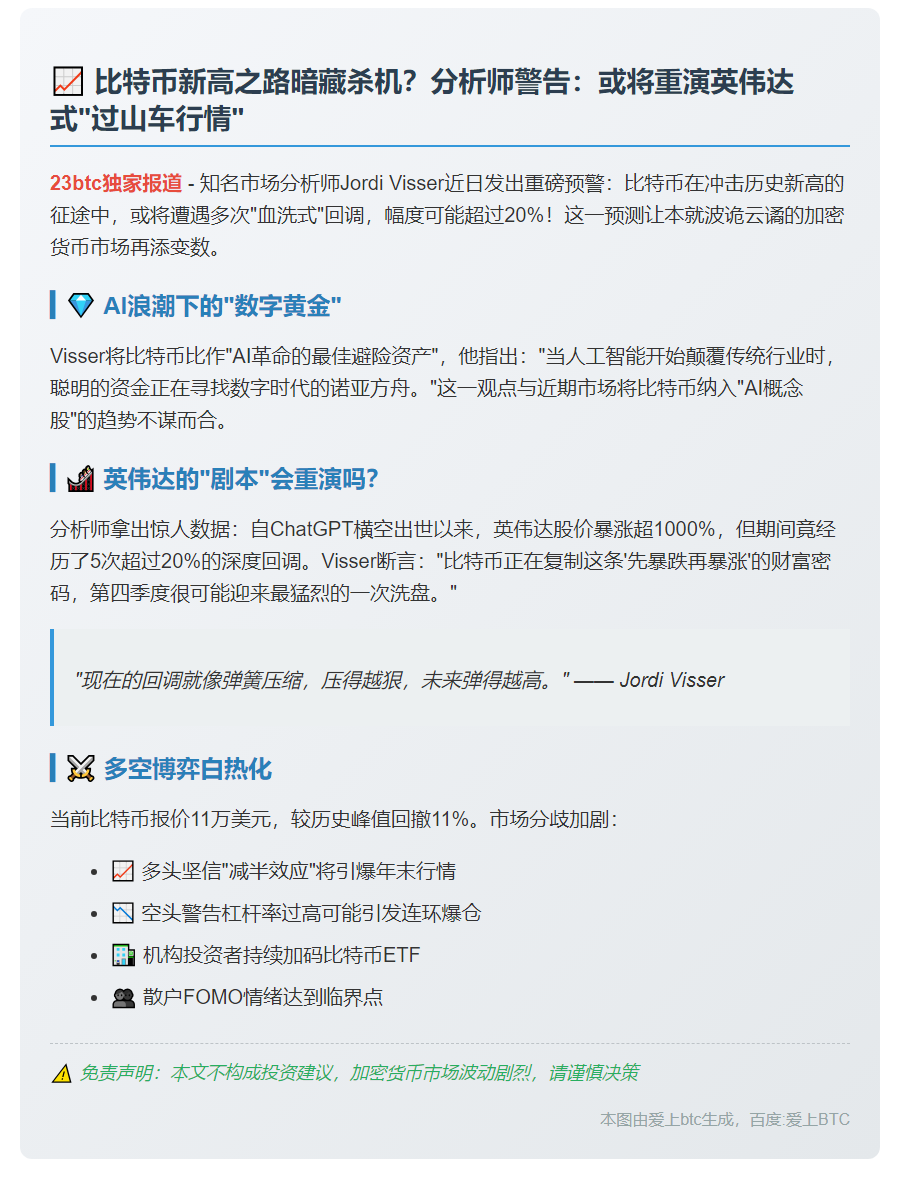 比特币新高前或迎大幅回调