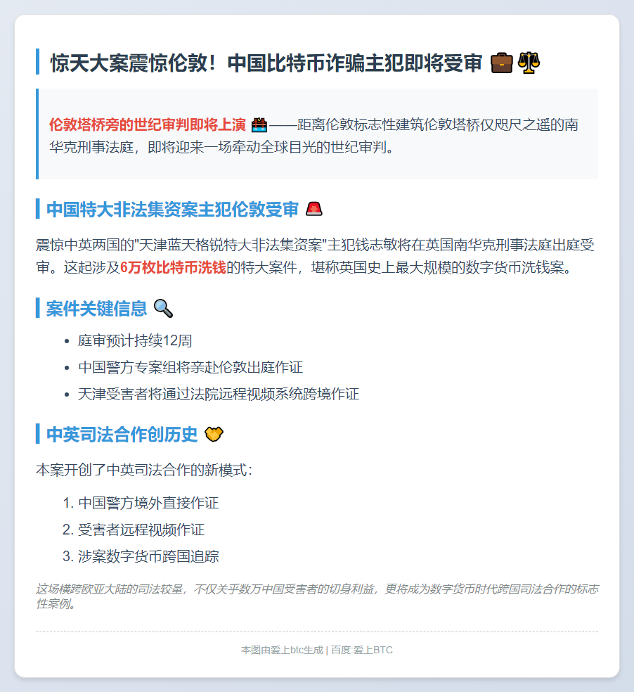 伦敦开庭审理6万枚比特币洗钱案 中国受害者远程作证