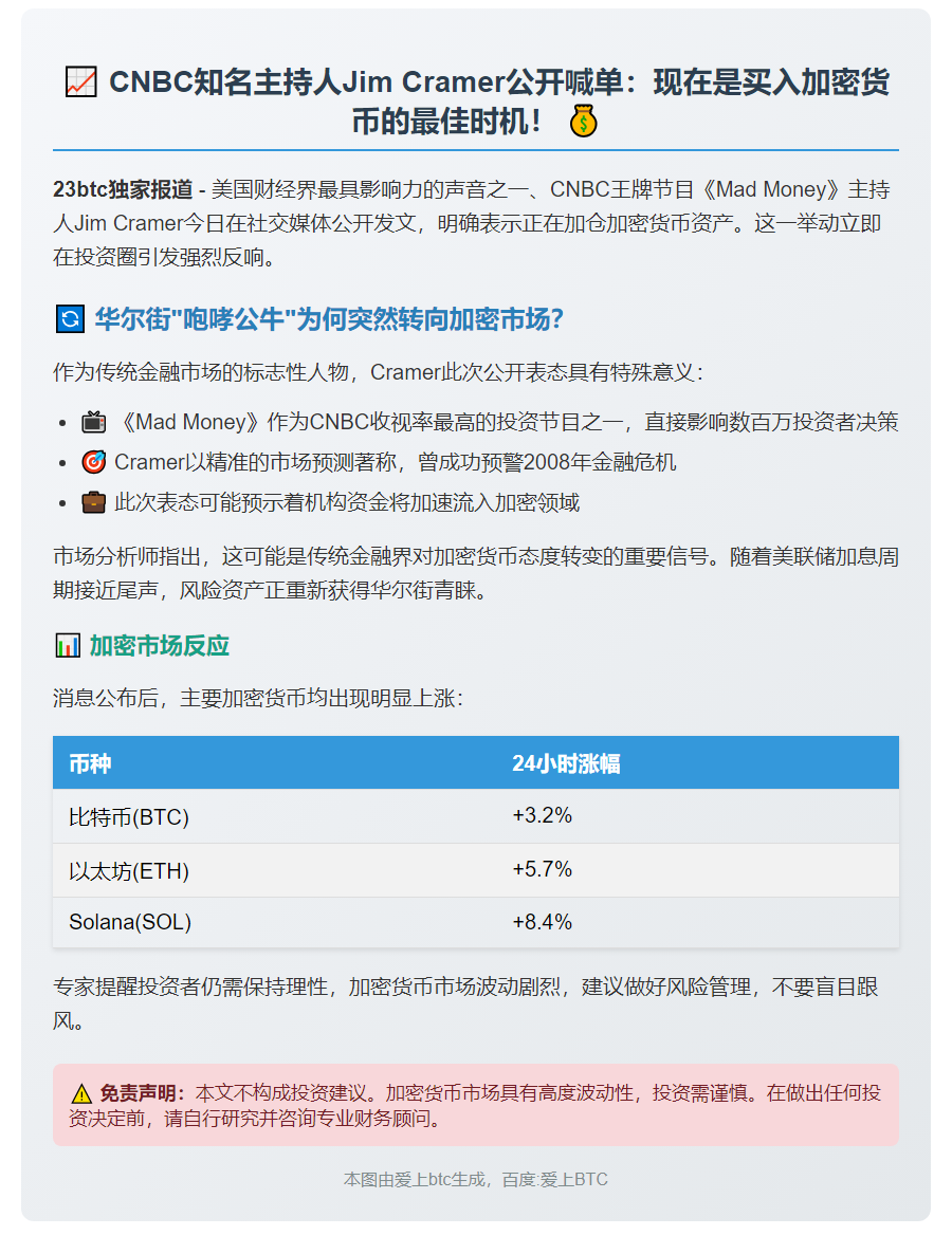 CNBC主持人：买入加密货币