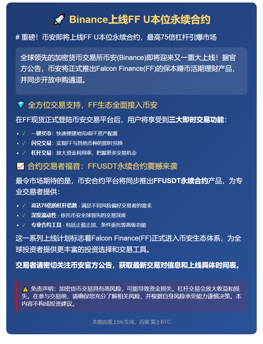 Binance上线FF U本位永续合约