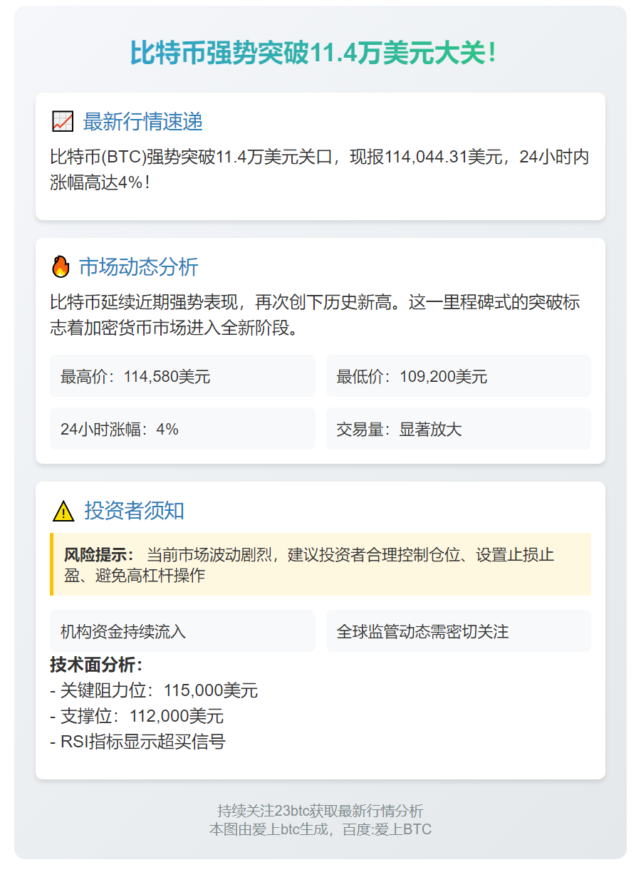 BTC破11.4万美元