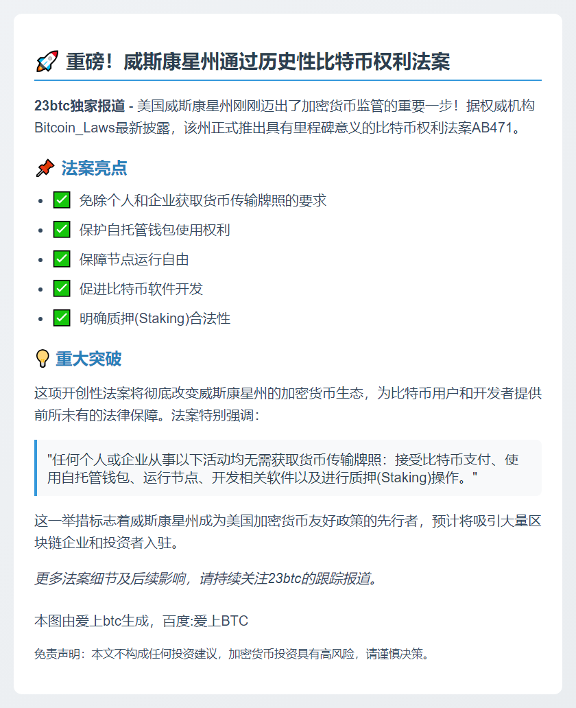 威州推比特币权利法案AB471