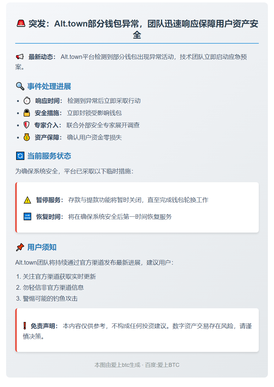 钱包异常活动，Alt.town紧急应对