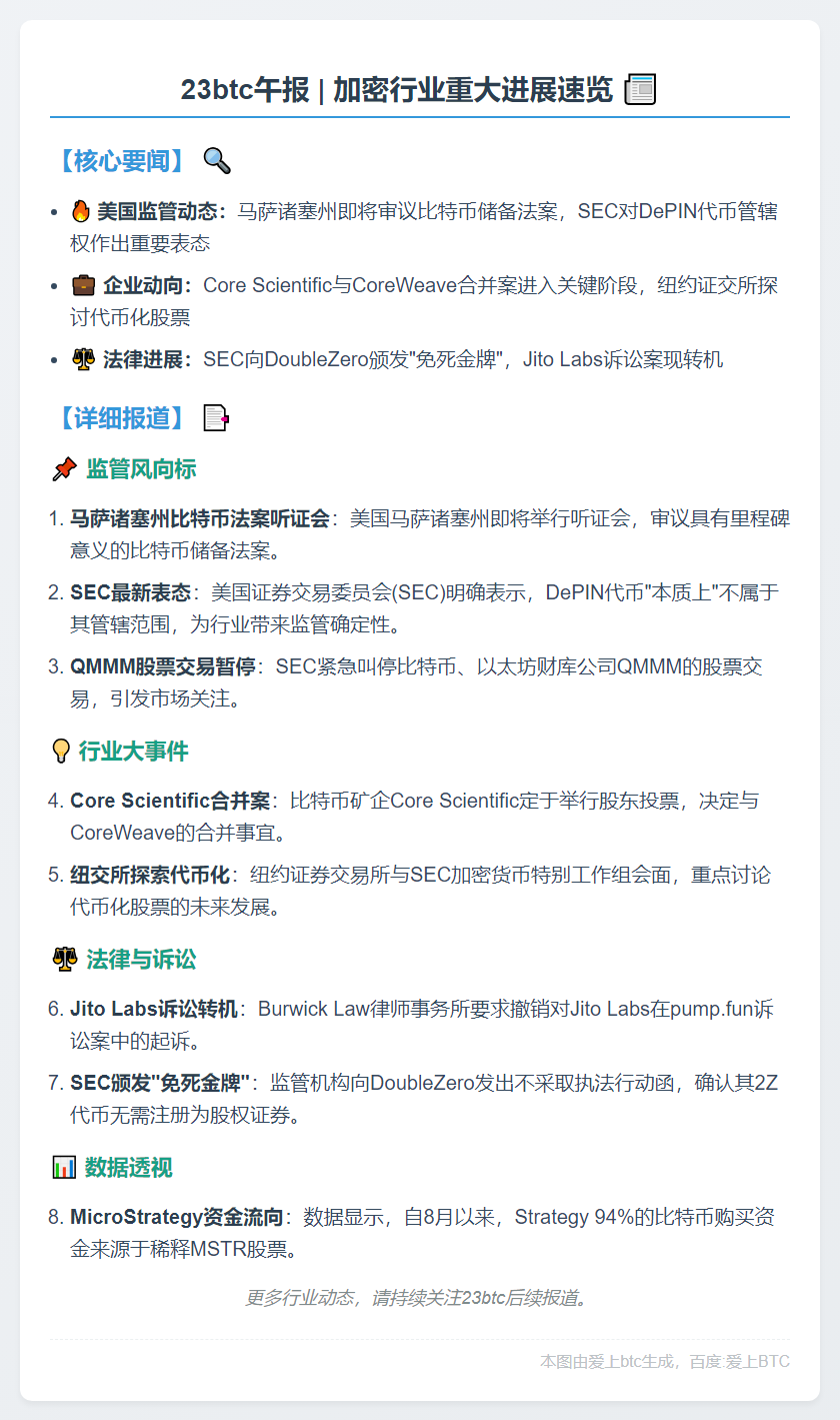 23btc午报 | 9月30日午间要闻