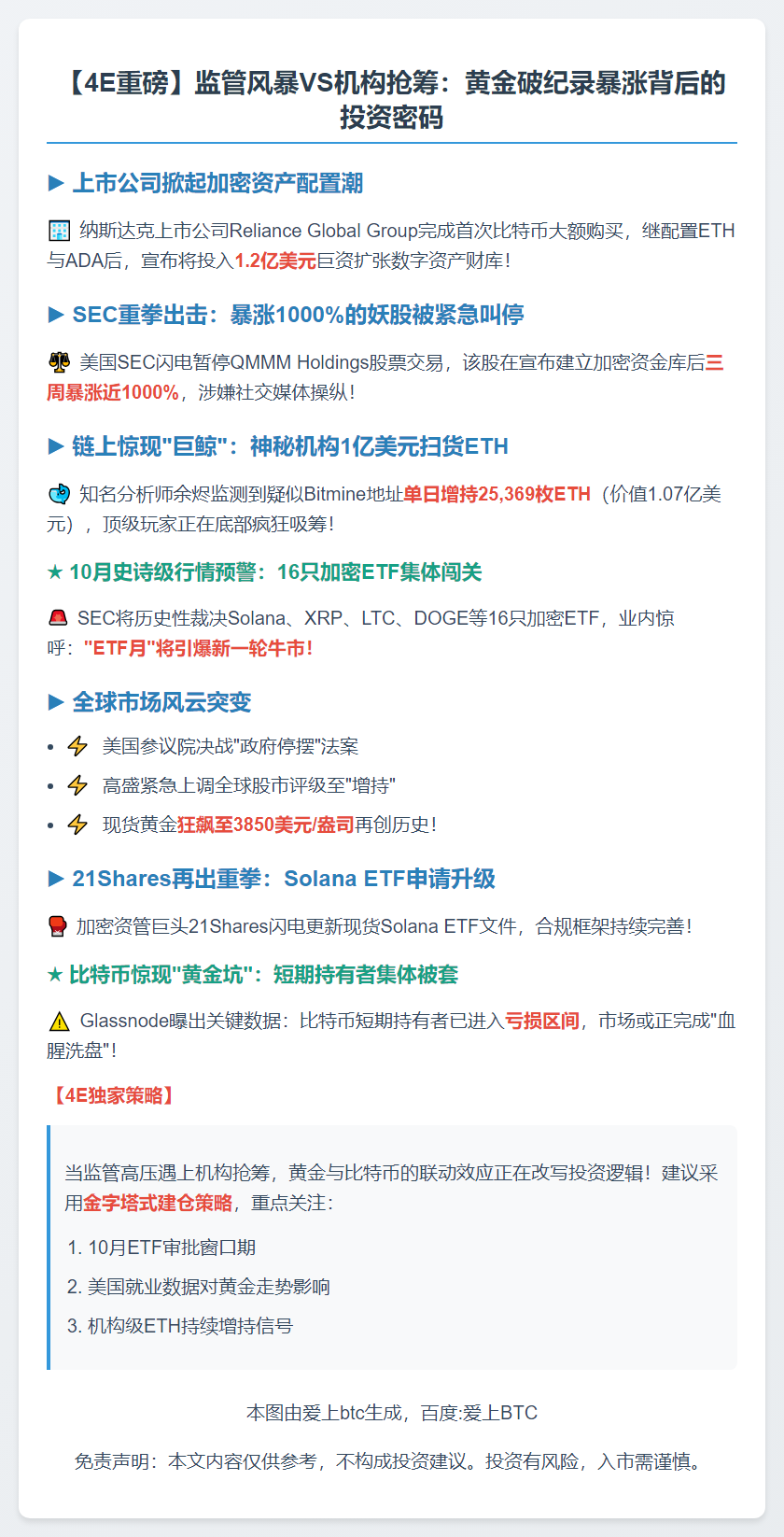 监管高压下黄金创新高