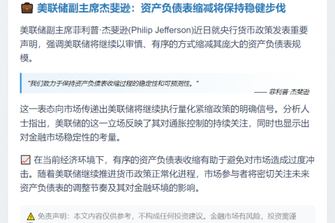美联储资产负债表将有序收缩