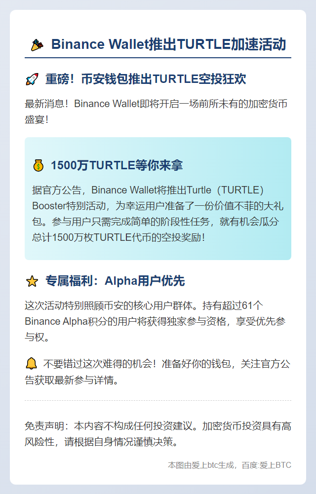 Binance Wallet推出TURTLE加速活动
