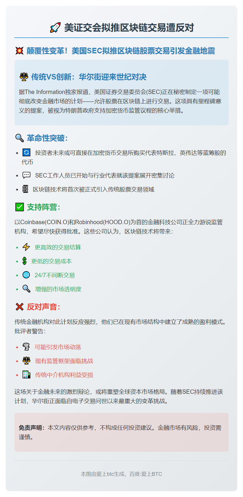 美证交会拟推区块链交易遭反对