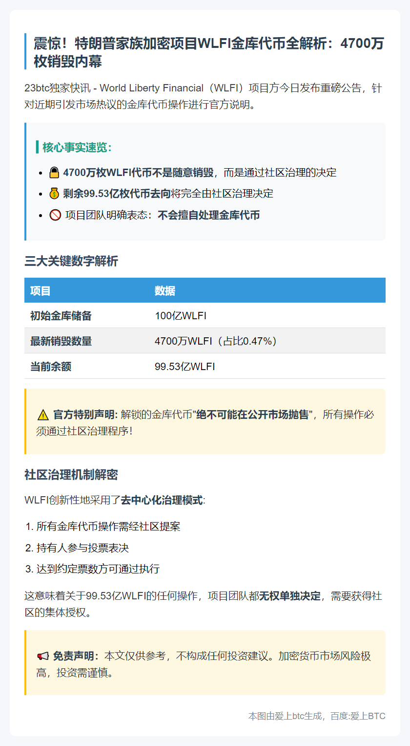 "WLFI代币解锁受社区治理约束"