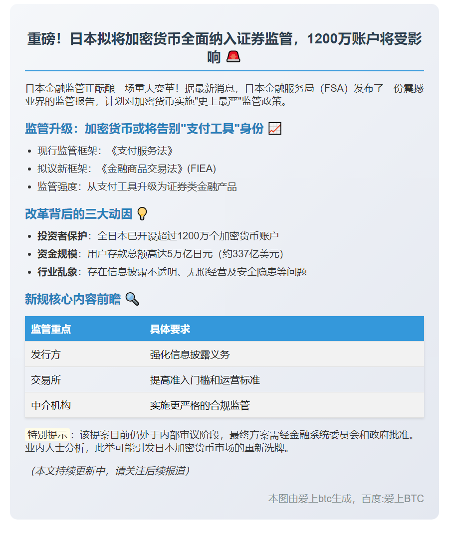 日本拟将加密货币纳入证券监管