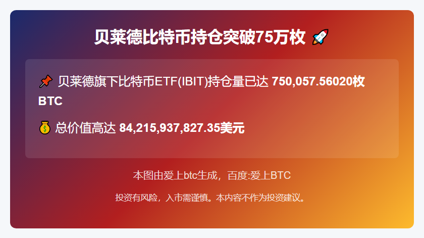 贝莱德比特币持仓超75万枚