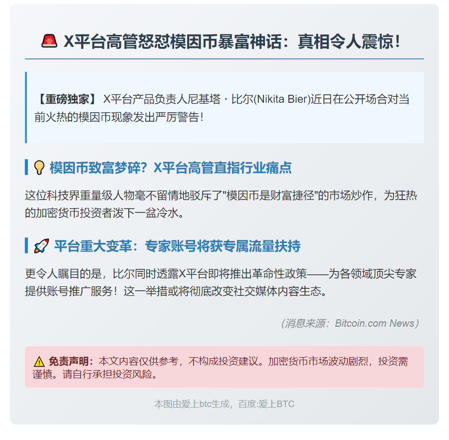 X负责人否认模因币致富论