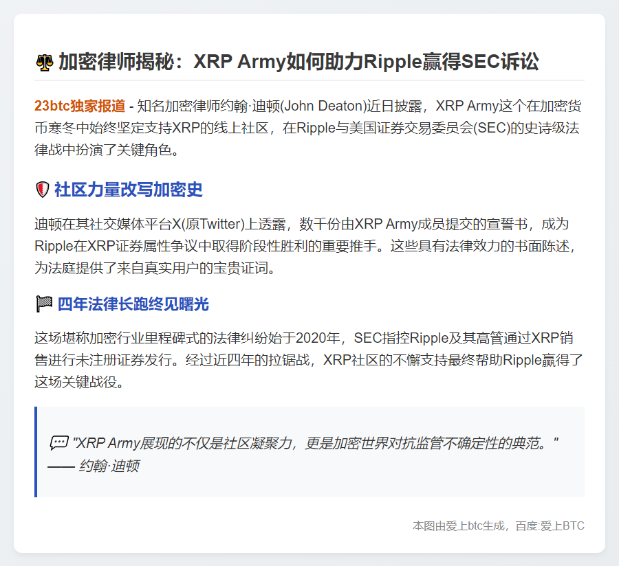XRP Army助力Ripple对抗SEC