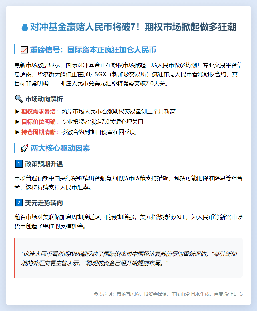对冲基金押注人民币突破7关口