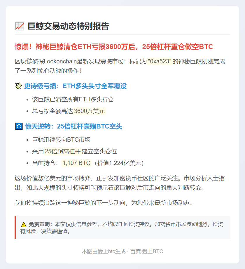 巨鲸清仓ETH多头，亏损3600万美元