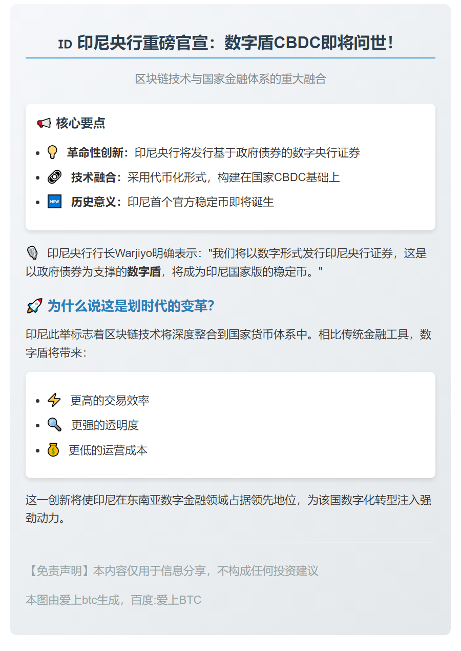 印尼央行推数字盾债券