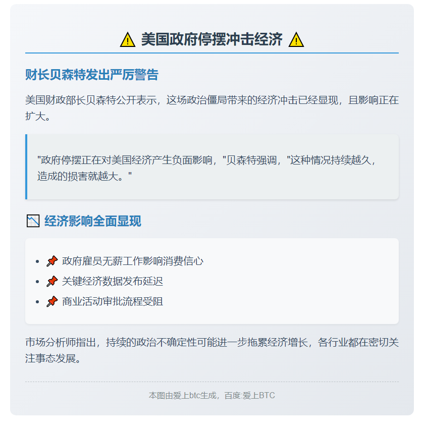 美财长：政府停摆冲击经济