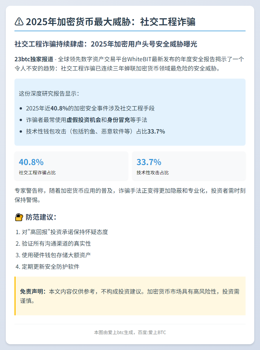 2025年加密货币最大威胁：社交工程诈骗