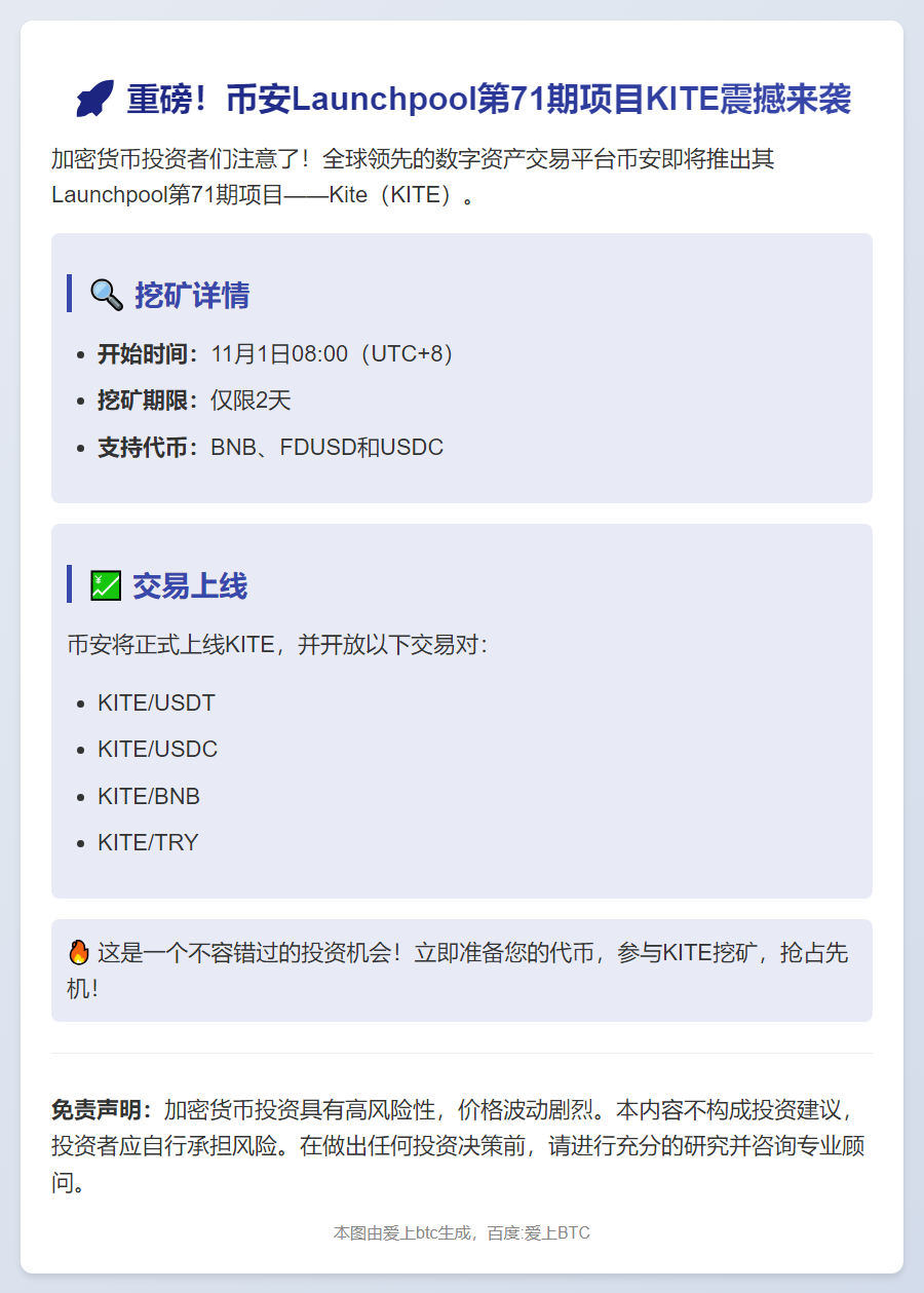 币安上线KITE