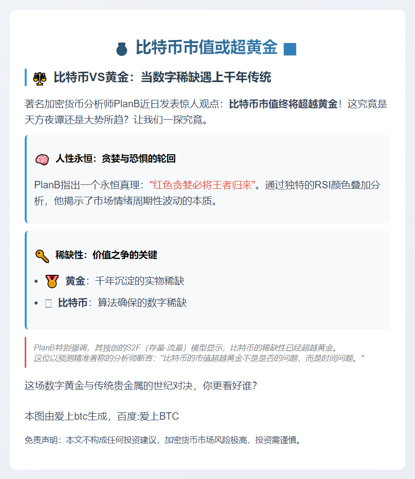 比特币市值或超黄金