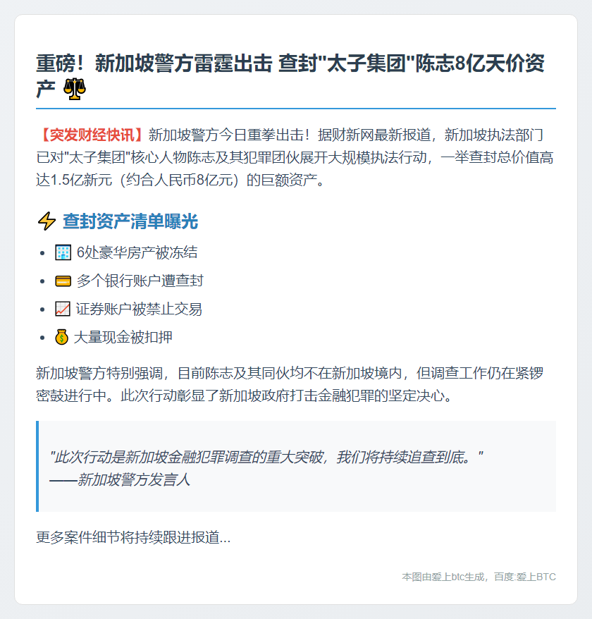 新加坡查封太子集团陈志1.5亿新元资产