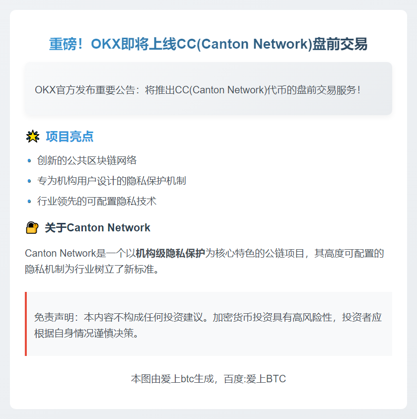 OKX上线CC盘前交易