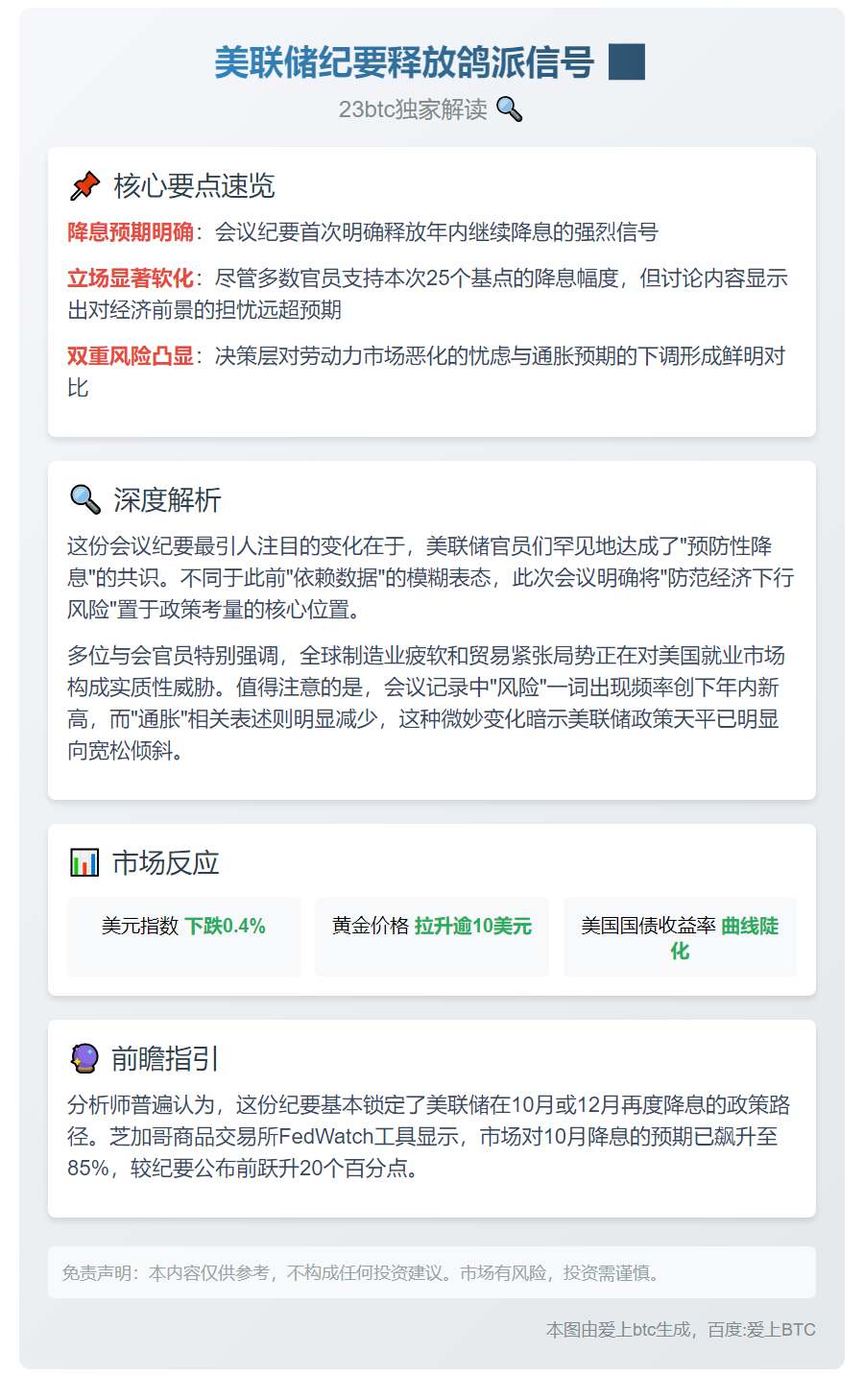 美联储纪要释放鸽派信号