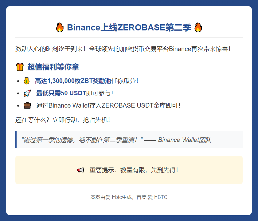 Binance上线ZEROBASE第二季