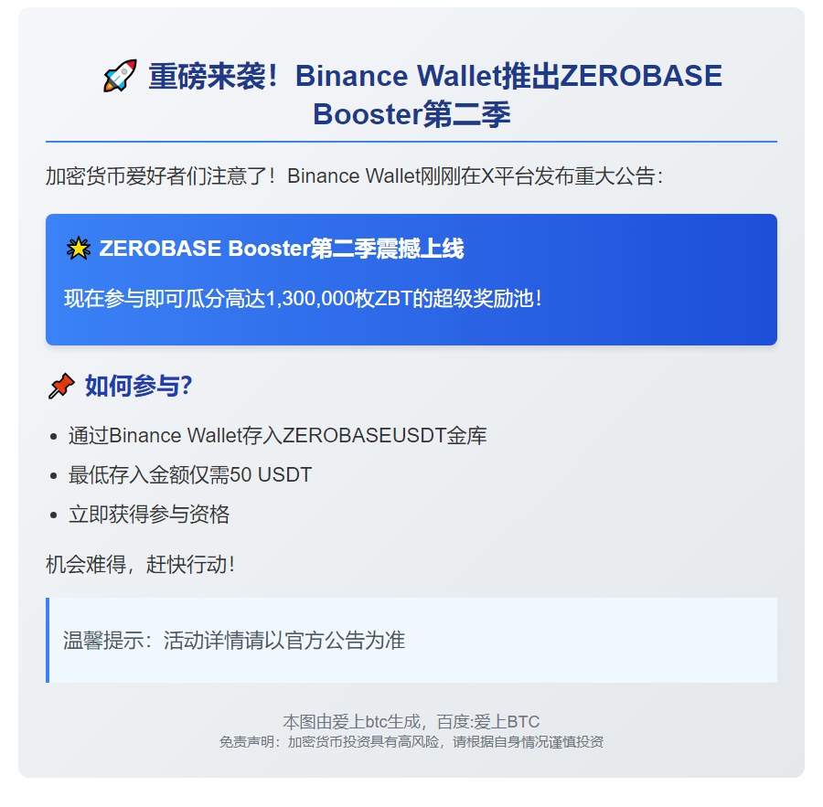 Binance Wallet推出ZEROBASE第二季