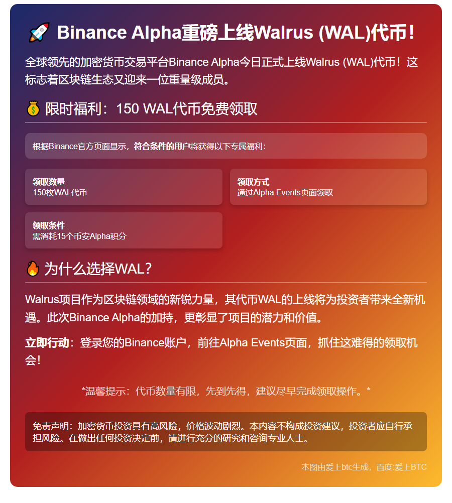 Binance Alpha推出Walrus (WAL)