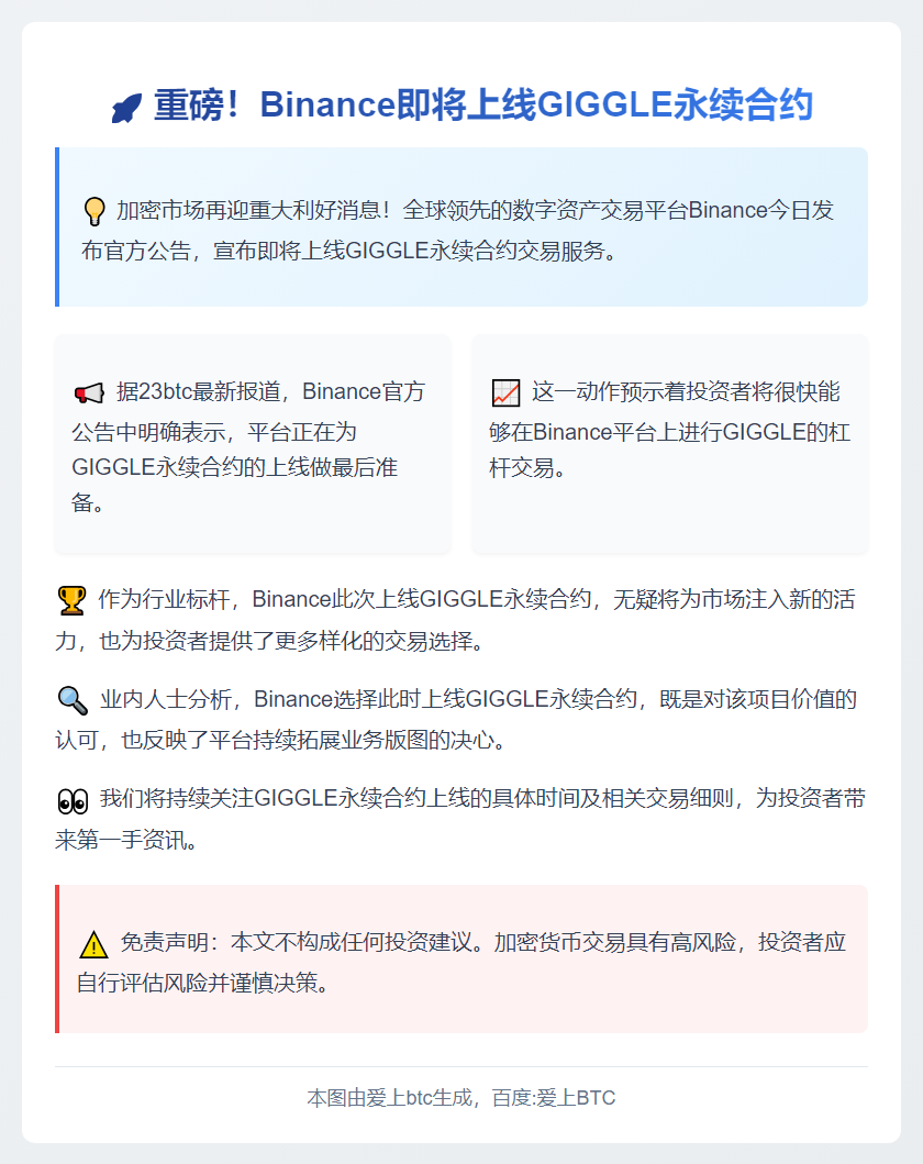 Binance上线GIGGLE永续合约