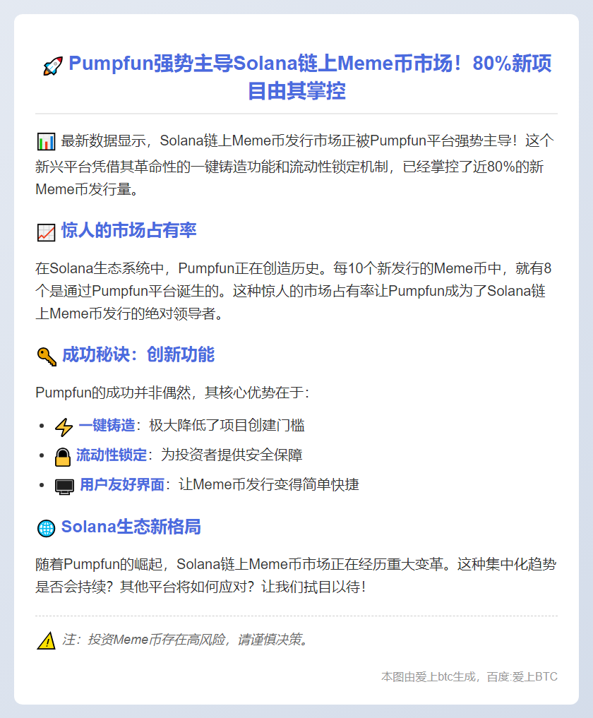 Pumpfun主导80%Solana新meme币