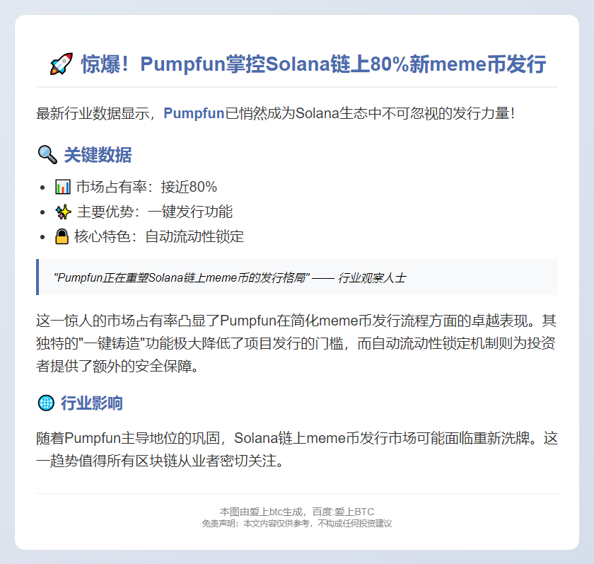 Pumpfun掌控80% Solana新meme币